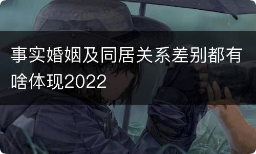 事实婚姻及同居关系差别都有啥体现2022