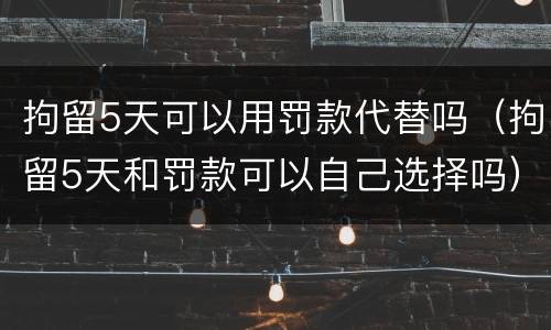 拘留5天可以用罚款代替吗（拘留5天和罚款可以自己选择吗）