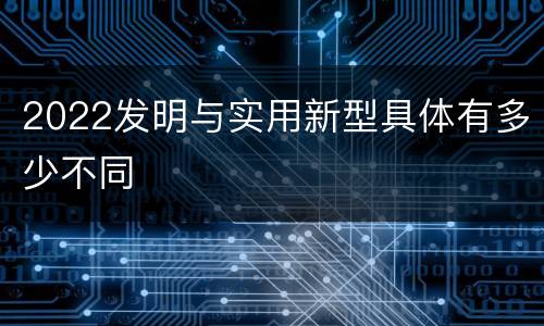 2022发明与实用新型具体有多少不同
