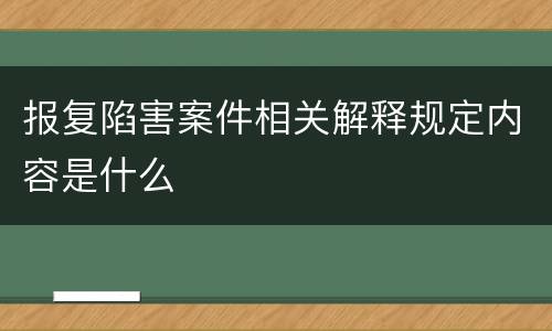 报复陷害案件相关解释规定内容是什么