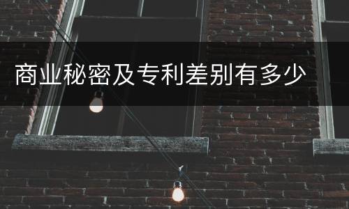 商业秘密及专利差别有多少