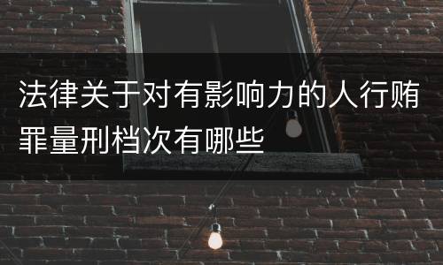 法律关于对有影响力的人行贿罪量刑档次有哪些
