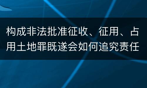 构成非法批准征收、征用、占用土地罪既遂会如何追究责任