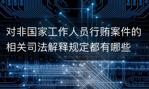 对非国家工作人员行贿案件的相关司法解释规定都有哪些