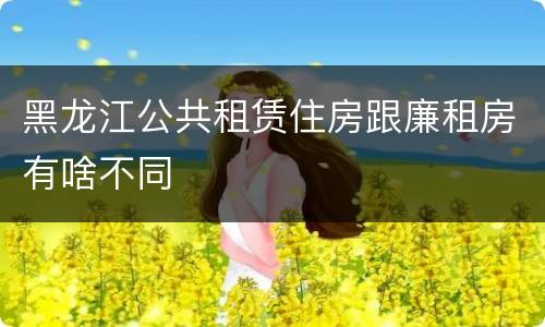 黑龙江公共租赁住房跟廉租房有啥不同
