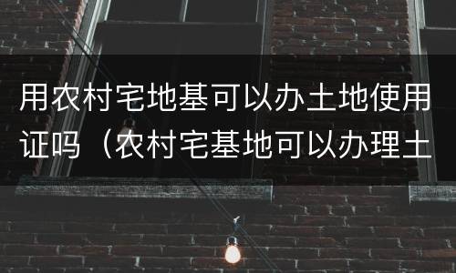 用农村宅地基可以办土地使用证吗（农村宅基地可以办理土地证吗）
