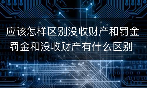 应该怎样区别没收财产和罚金 罚金和没收财产有什么区别