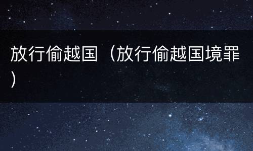 放行偷越国（放行偷越国境罪）