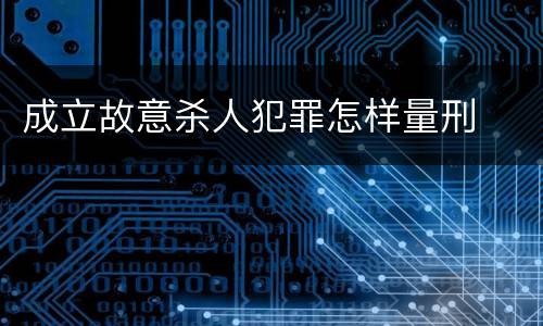 成立故意杀人犯罪怎样量刑