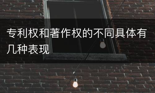 专利权和著作权的不同具体有几种表现