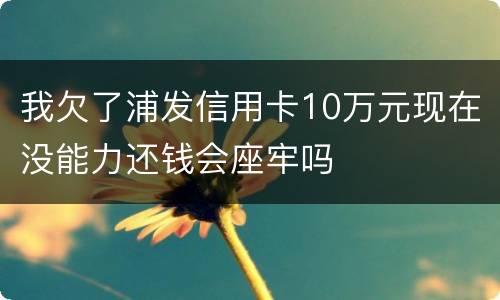 我欠了浦发信用卡10万元现在没能力还钱会座牢吗