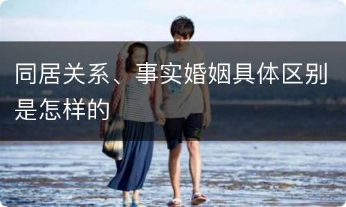 同居关系、事实婚姻具体区别是怎样的