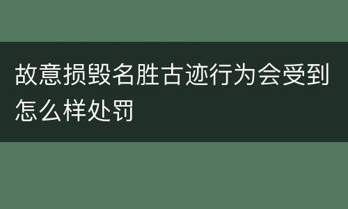 故意损毁名胜古迹行为会受到怎么样处罚