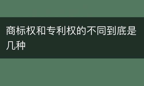 商标权和专利权的不同到底是几种