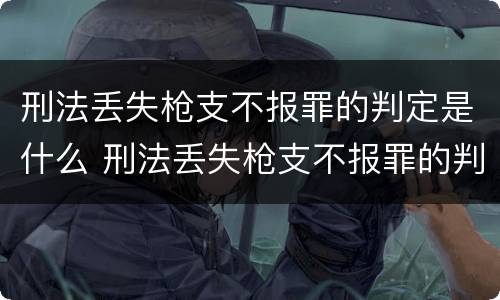刑法丢失枪支不报罪的判定是什么 刑法丢失枪支不报罪的判定是什么案件