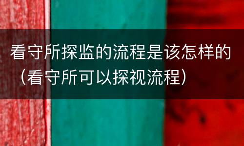 看守所探监的流程是该怎样的（看守所可以探视流程）