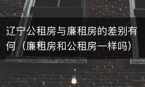 辽宁公租房与廉租房的差别有何（廉租房和公租房一样吗）