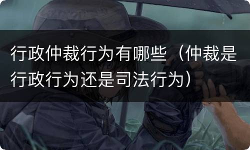 行政仲裁行为有哪些（仲裁是行政行为还是司法行为）