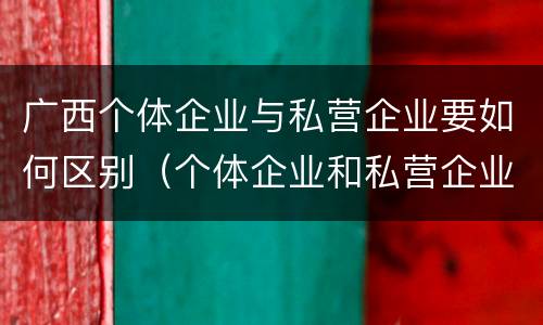 广西个体企业与私营企业要如何区别（个体企业和私营企业有什么区别）