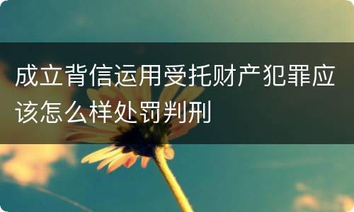 成立背信运用受托财产犯罪应该怎么样处罚判刑