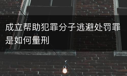 成立帮助犯罪分子逃避处罚罪是如何量刑