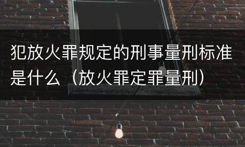 犯放火罪规定的刑事量刑标准是什么(放火罪定罪量刑)