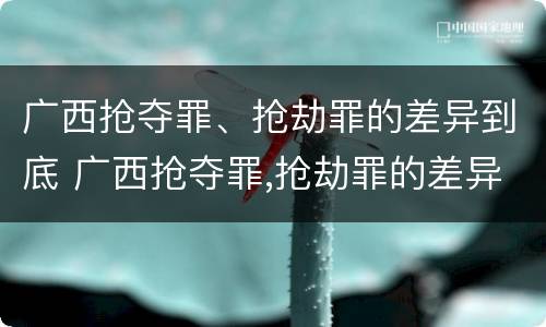 广西抢夺罪、抢劫罪的差异到底 广西抢夺罪,抢劫罪的差异到底多大