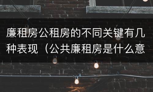 廉租房公租房的不同关键有几种表现（公共廉租房是什么意思）