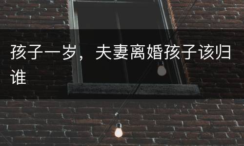 孩子一岁，夫妻离婚孩子该归谁