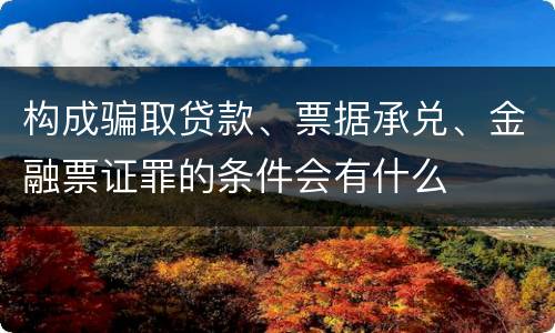 构成骗取贷款、票据承兑、金融票证罪的条件会有什么