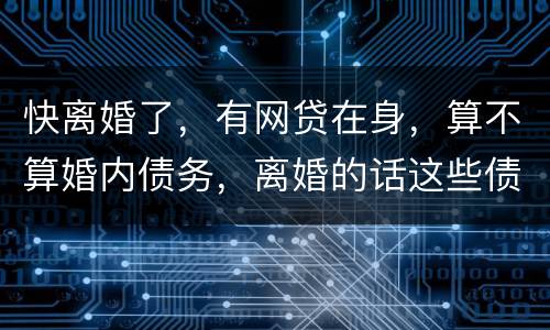 快离婚了，有网贷在身，算不算婚内债务，离婚的话这些债务夫妻共同承担吗