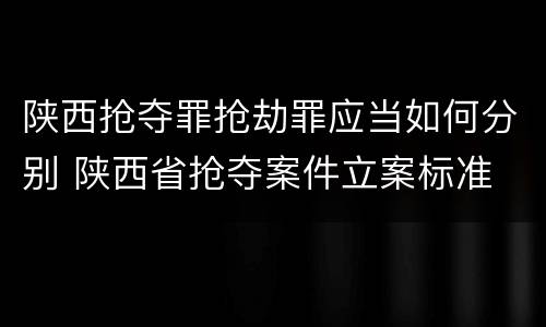 陕西抢夺罪抢劫罪应当如何分别 陕西省抢夺案件立案标准