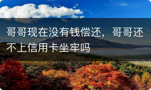 哥哥现在没有钱偿还，哥哥还不上信用卡坐牢吗