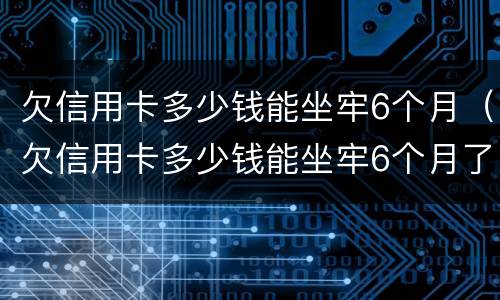 欠信用卡多少钱能坐牢6个月（欠信用卡多少钱能坐牢6个月了）