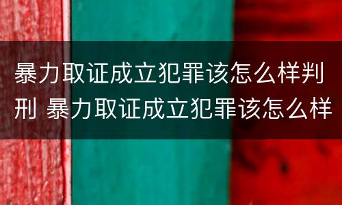 暴力取证成立犯罪该怎么样判刑 暴力取证成立犯罪该怎么样判刑呢