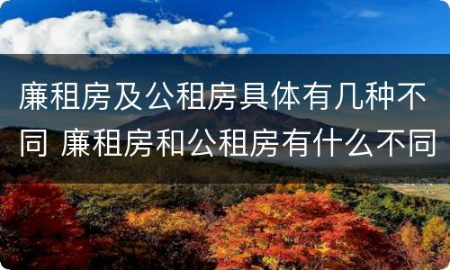 廉租房及公租房具体有几种不同 廉租房和公租房有什么不同