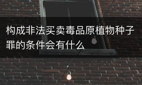 构成非法买卖毒品原植物种子罪的条件会有什么