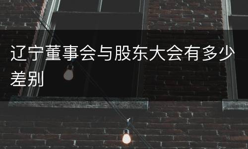 辽宁董事会与股东大会有多少差别