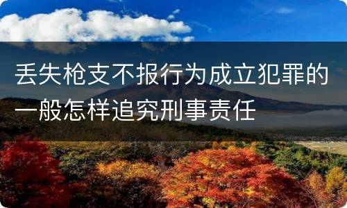 丢失枪支不报行为成立犯罪的一般怎样追究刑事责任