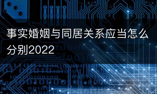 事实婚姻与同居关系应当怎么分别2022
