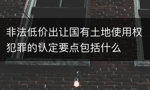 非法低价出让国有土地使用权犯罪的认定要点包括什么