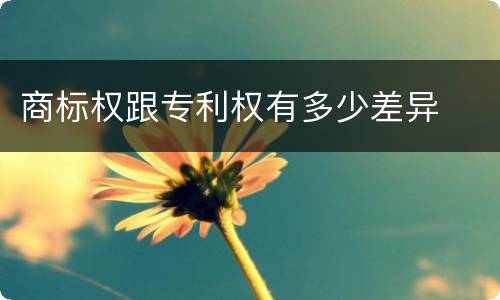 商标权跟专利权有多少差异