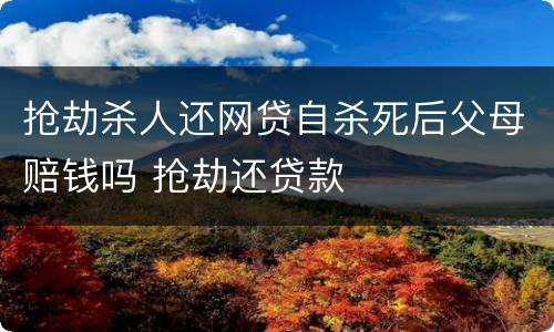 抢劫杀人还网贷自杀死后父母赔钱吗 抢劫还贷款