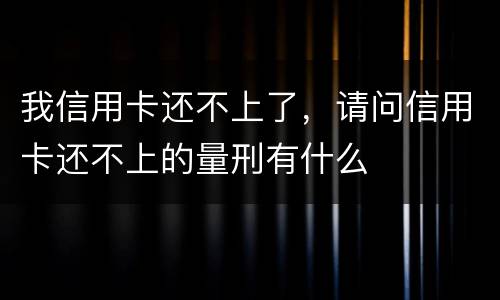 我信用卡还不上了，请问信用卡还不上的量刑有什么