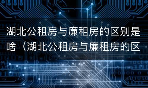 湖北公租房与廉租房的区别是啥（湖北公租房与廉租房的区别是啥啊）