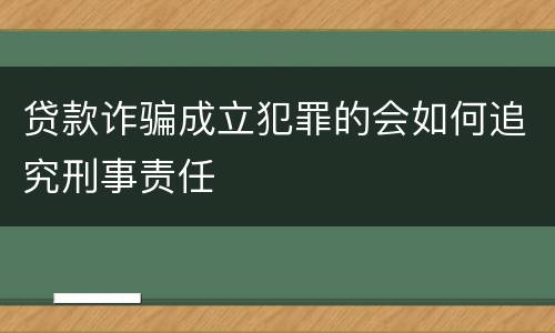 贷款诈骗成立犯罪的会如何追究刑事责任