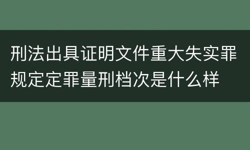 刑法出具证明文件重大失实罪规定定罪量刑档次是什么样