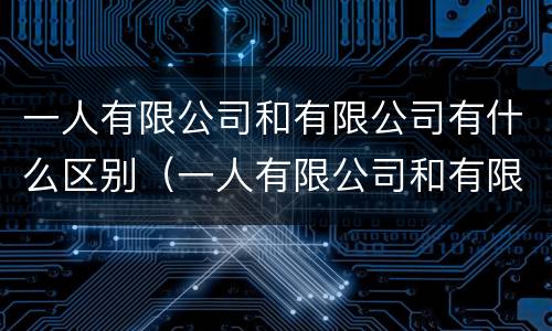 一人有限公司和有限公司有什么区别（一人有限公司和有限责任公司的区别）