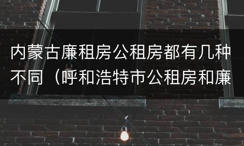 内蒙古廉租房公租房都有几种不同（呼和浩特市公租房和廉租房的区别）