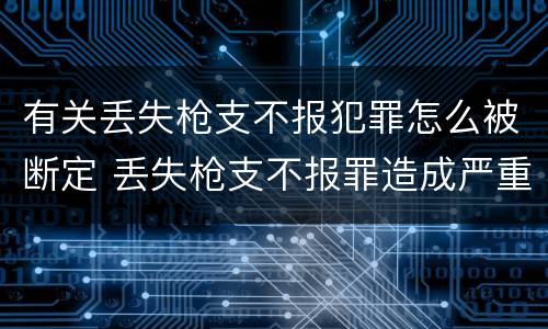 有关丢失枪支不报犯罪怎么被断定 丢失枪支不报罪造成严重后果